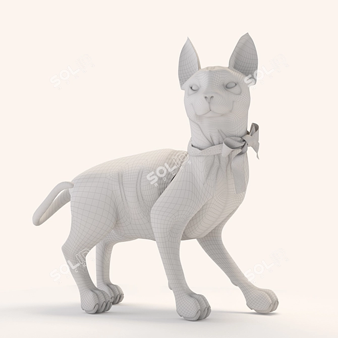 Title: Lucky Charm: Sphinx Cat 3D model image 3