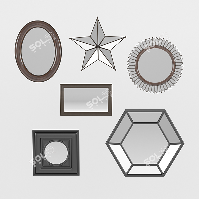 Elegant Eichholtz Draper Mirror Set 3D model image 1