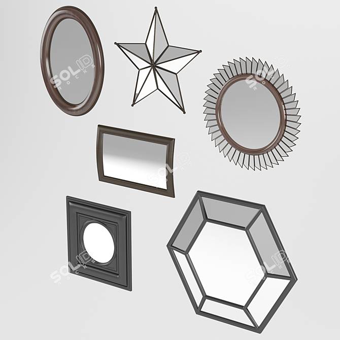 Elegant Eichholtz Draper Mirror Set 3D model image 2