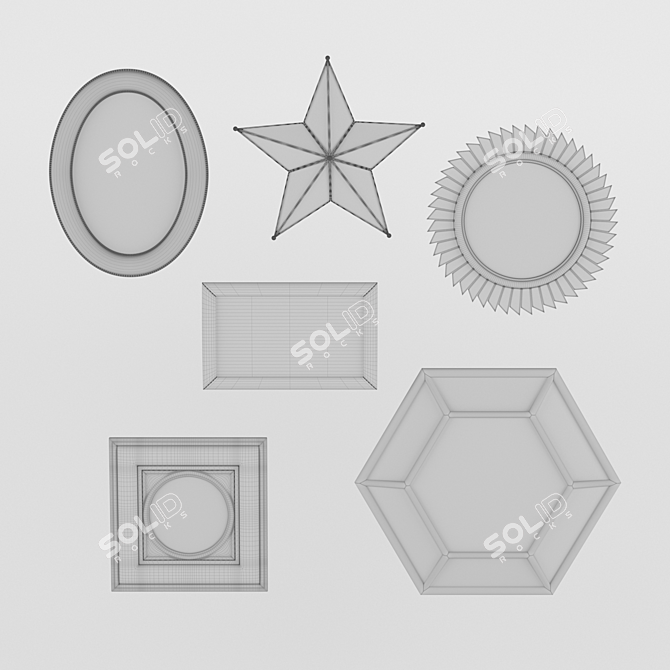 Elegant Eichholtz Draper Mirror Set 3D model image 3