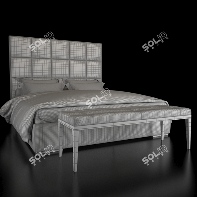 Fendi Diamante Bed & Dedalo Bench 3D model image 2