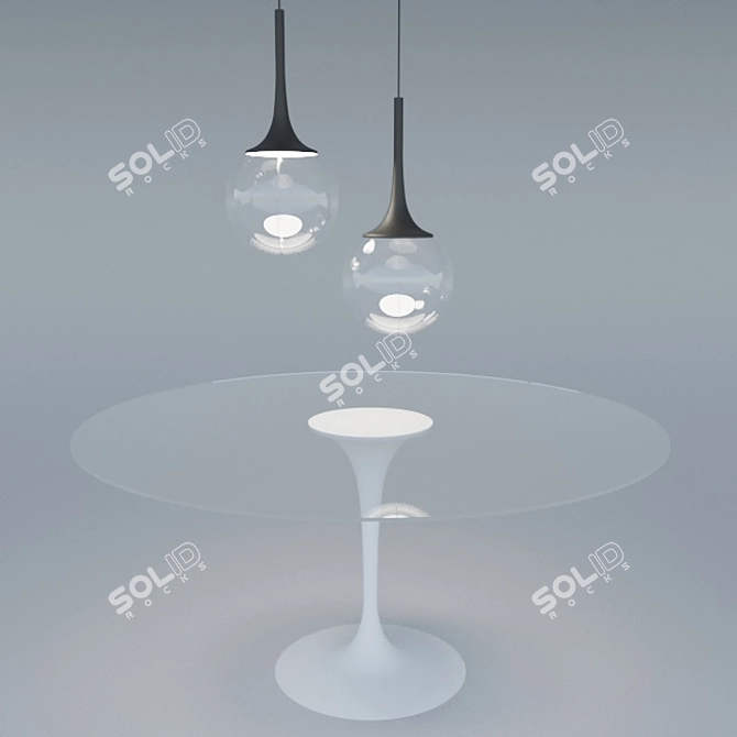 Tavolo Glass Ball Suspension Table 3D model image 1