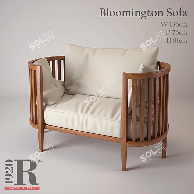 Bloomington Sofa: Italian Craftsmanship, Sustainable Design 3D model image 1