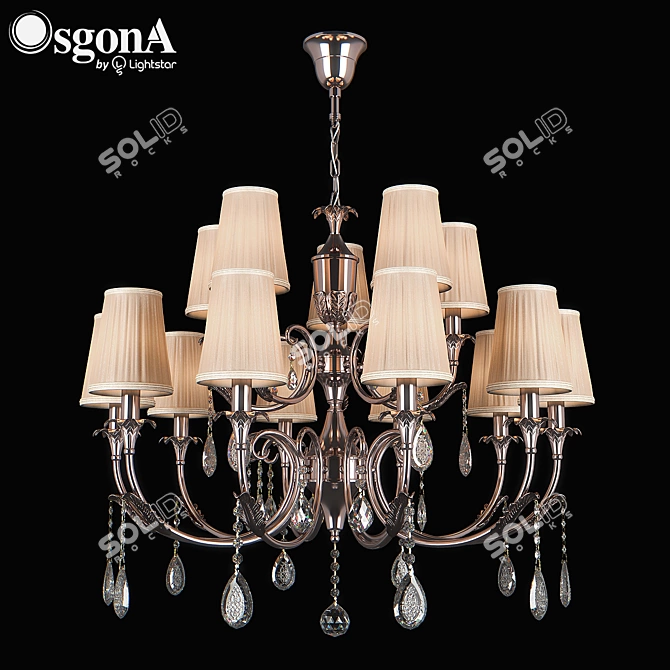 Elegant Crystal Pendant Chandelier 3D model image 1