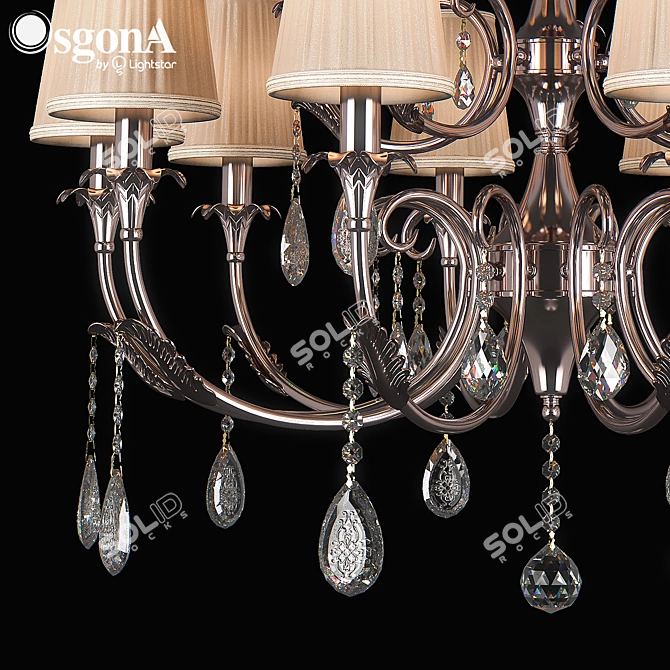 Elegant Crystal Pendant Chandelier 3D model image 2