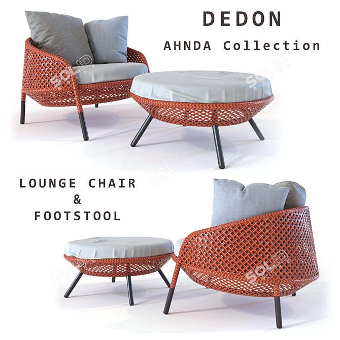 Dedon Ahnda Lounge Chair: Exquisite Textures & Regal Comfort 3D model image 1