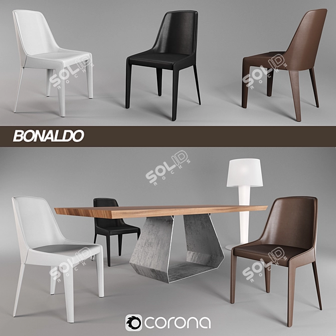 Designer Bonaldo Lamina Chair - 3 Upholstery Options 3D model image 1