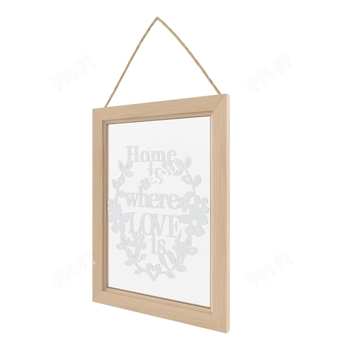 Decorative Frame with Inscription 3D model image 1