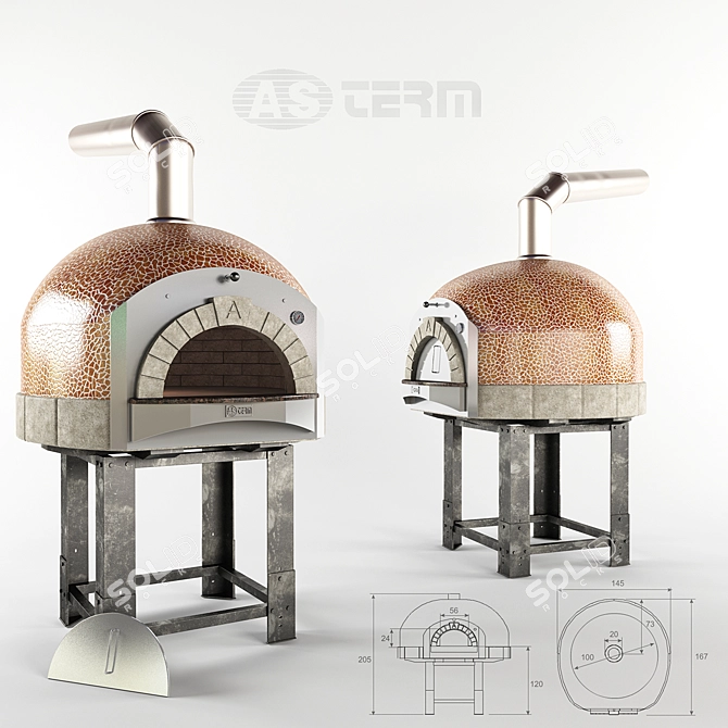 Firewood Pizza Oven: AS TERM D100K 3D model image 1