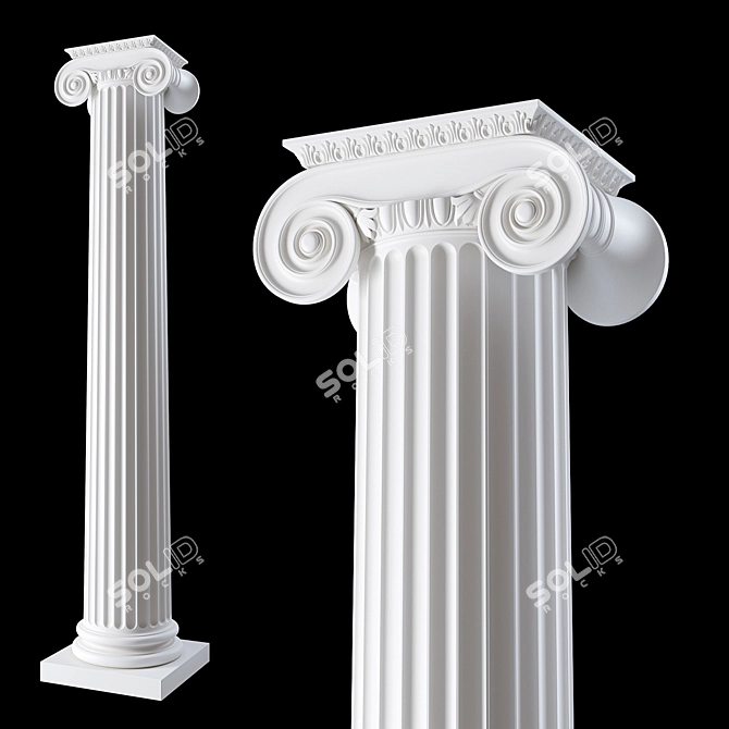 Ionic Column Sculpture: Elegant Design 3D model image 1