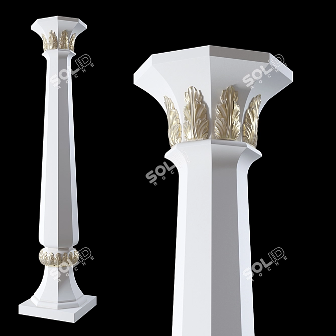 Elegant Eastern Column 3D model image 1