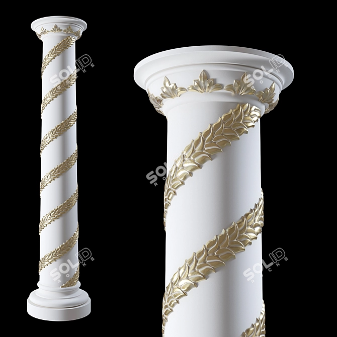 Modern Doric Column 3D model image 1