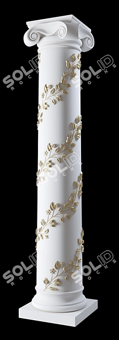 Elegant Ionic Column 3D model image 2