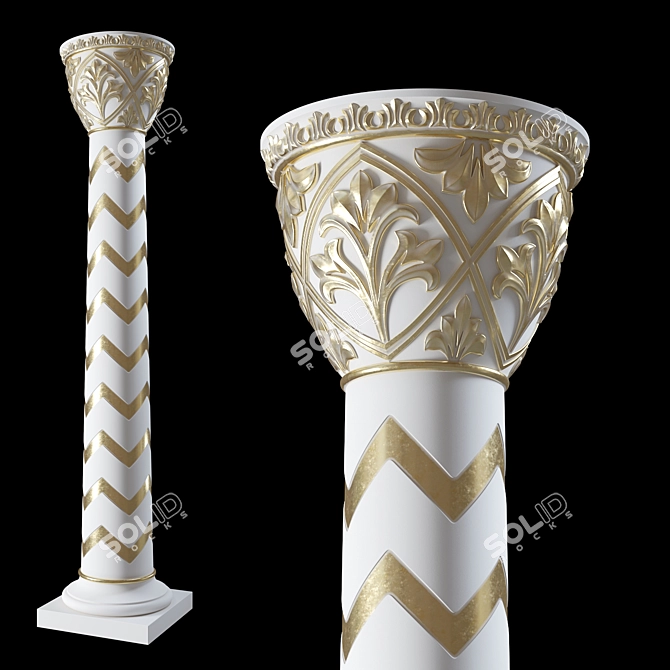 Luxurious Eastern Column 3D model image 1