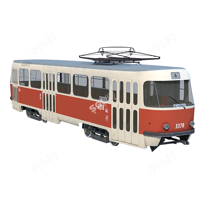 Vintage Tatra T3 Tram 3D model image 1