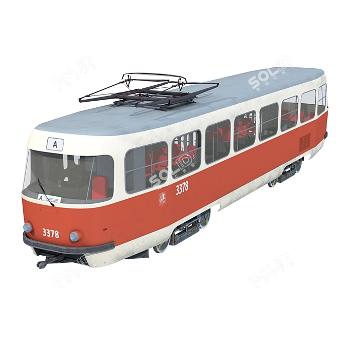 Vintage Tatra T3 Tram 3D model image 2