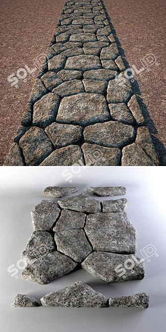 Stone Pathway VR - Seamless Tile Model 3D model image 2