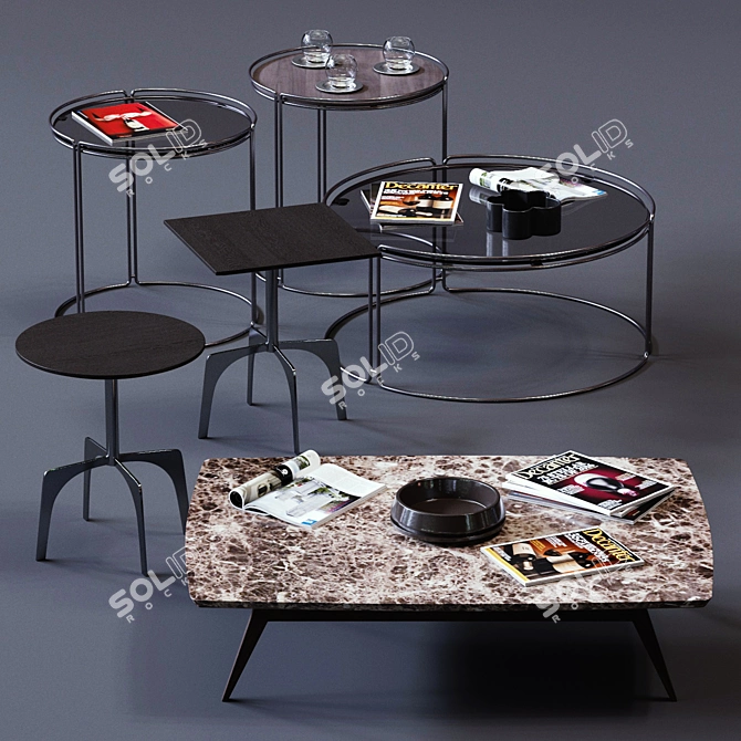 Ditre Italia Coffee Tables Set 3D model image 1