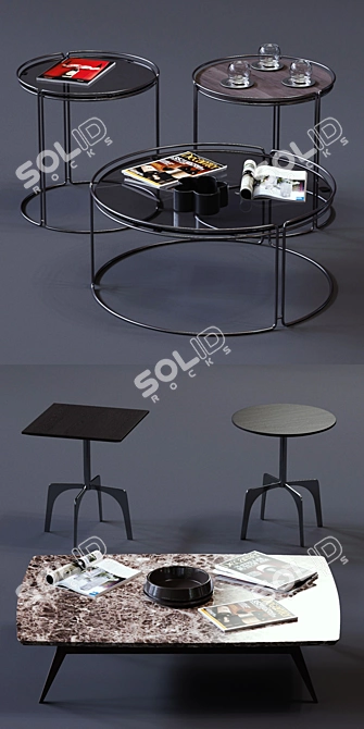 Ditre Italia Coffee Tables Set 3D model image 2