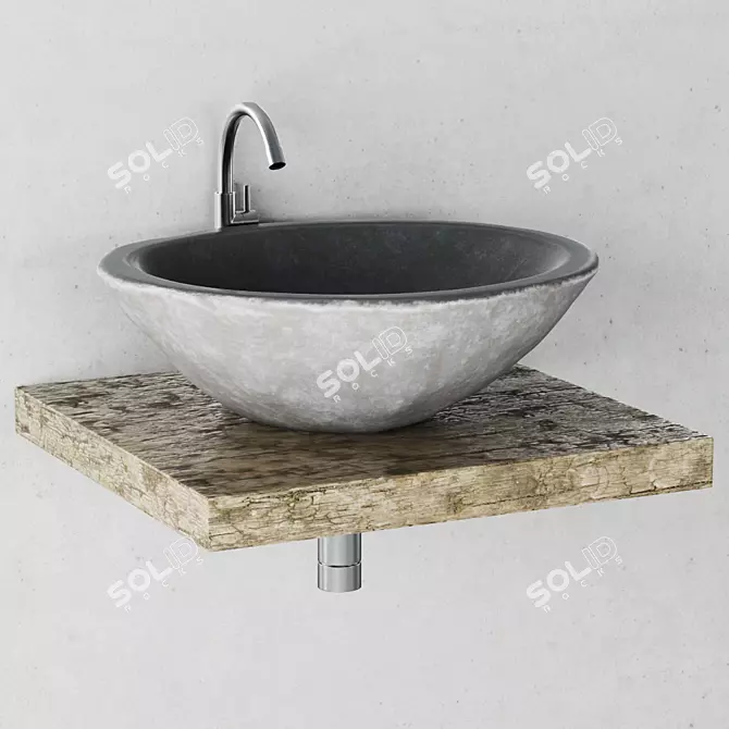 Gray Stone Washed Texture 3D model image 1