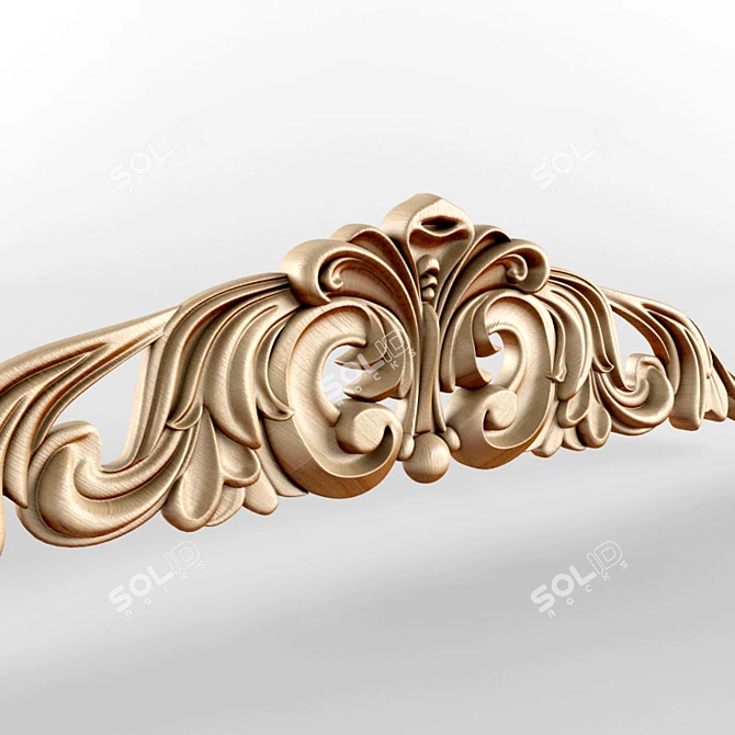 Elegant Wood Carving for Furniture 3D model image 2