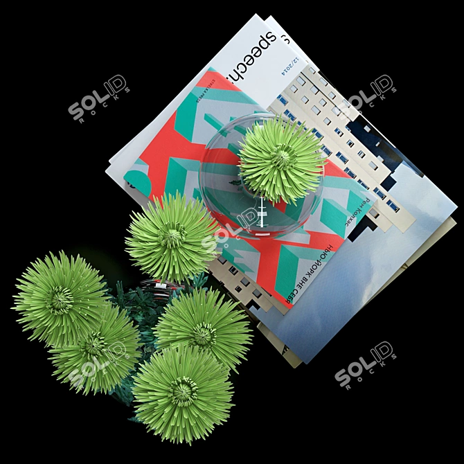 Realistic Green Spider Mom Asters Set 3D model image 2