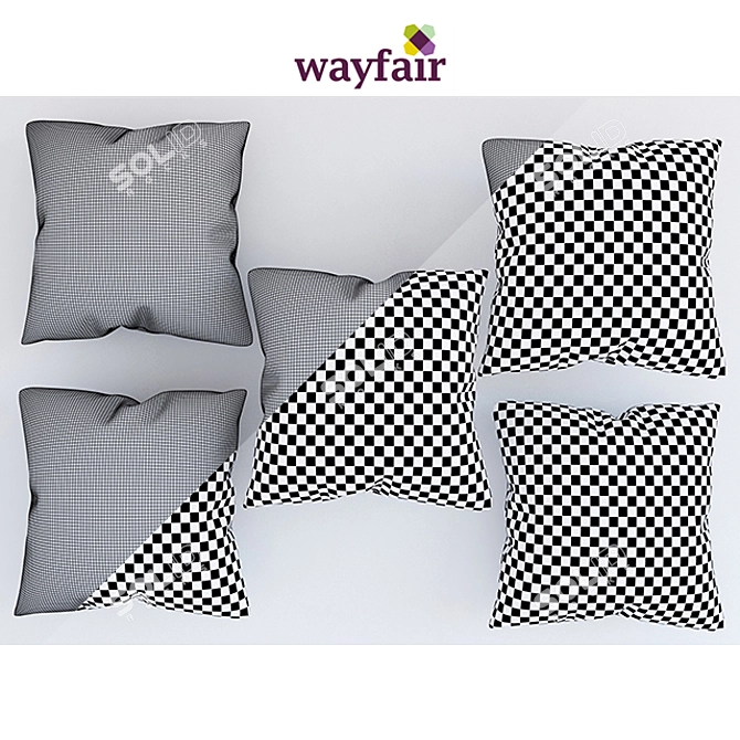 Cozy Collection of Wayfair Pillows 3D model image 2