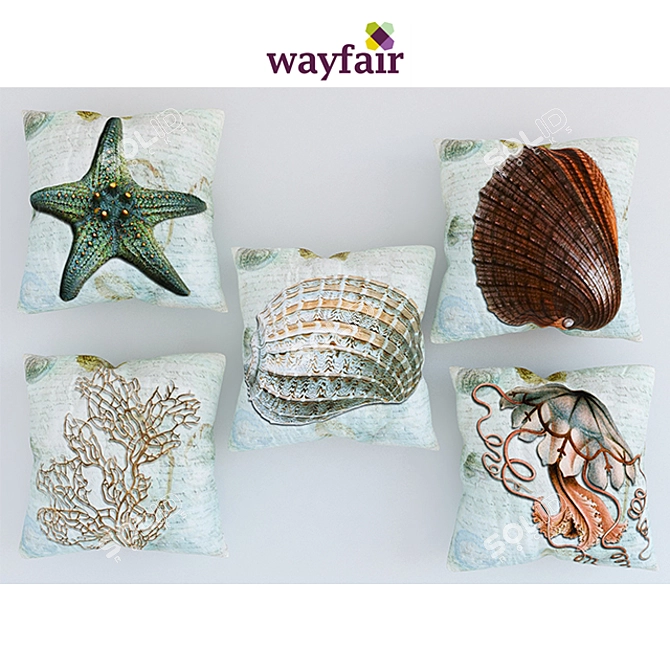 Luxury Pillow Set - Wayfair 3D model image 1