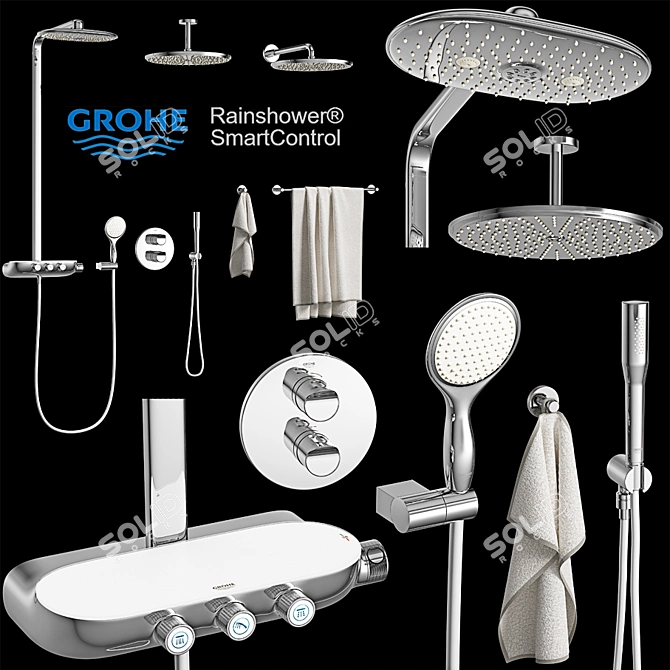 GROHE SmartControl Shower Set 3D model image 1