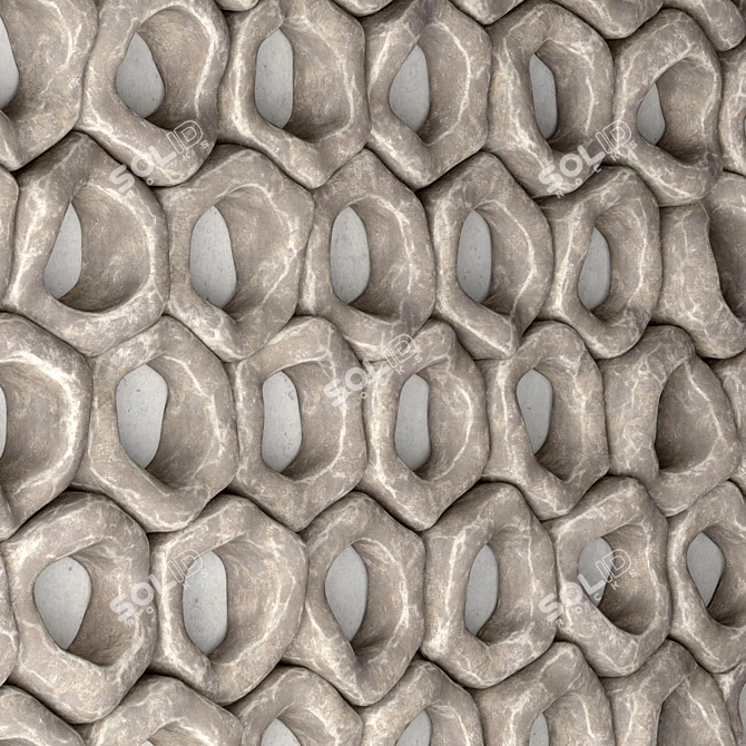 Hexagon Stone Panel: High Poly, Detailed Texture 3D model image 2