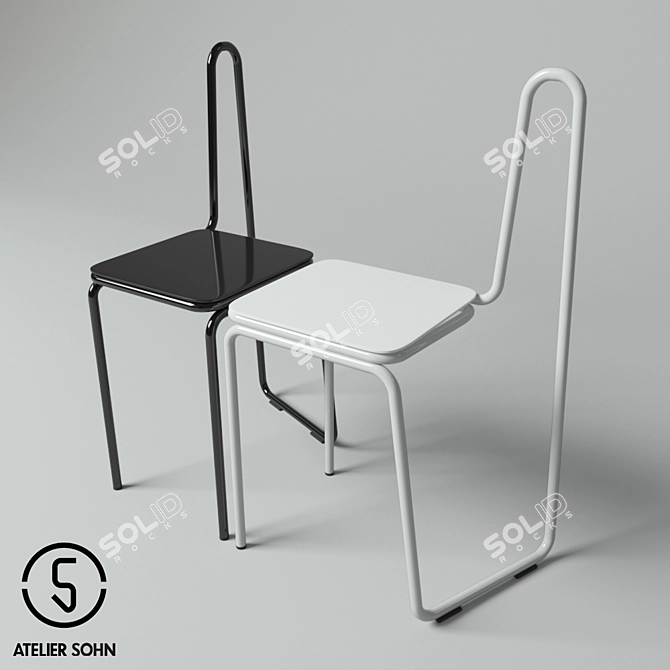Metal Art Chairs: Redefining Decor 3D model image 1