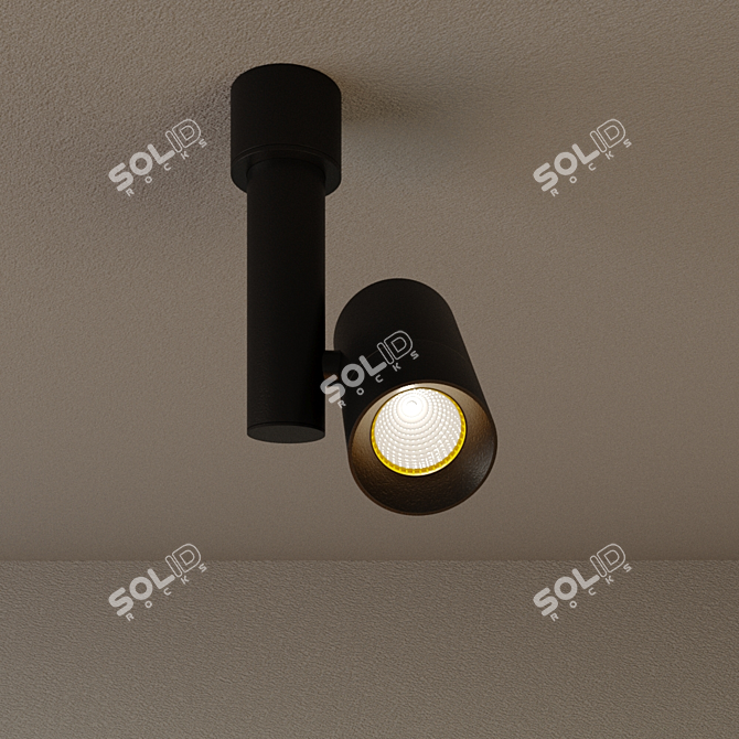 Modern Black Bulkhead Pendant Light 3D model image 1