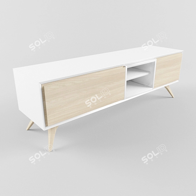 Quare TV Stand: Sleek and Stylish 3D model image 2