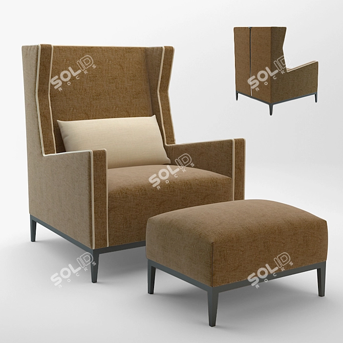 Luxury Goldfinger Armchair 3D model image 1