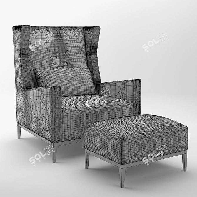 Luxury Goldfinger Armchair 3D model image 2