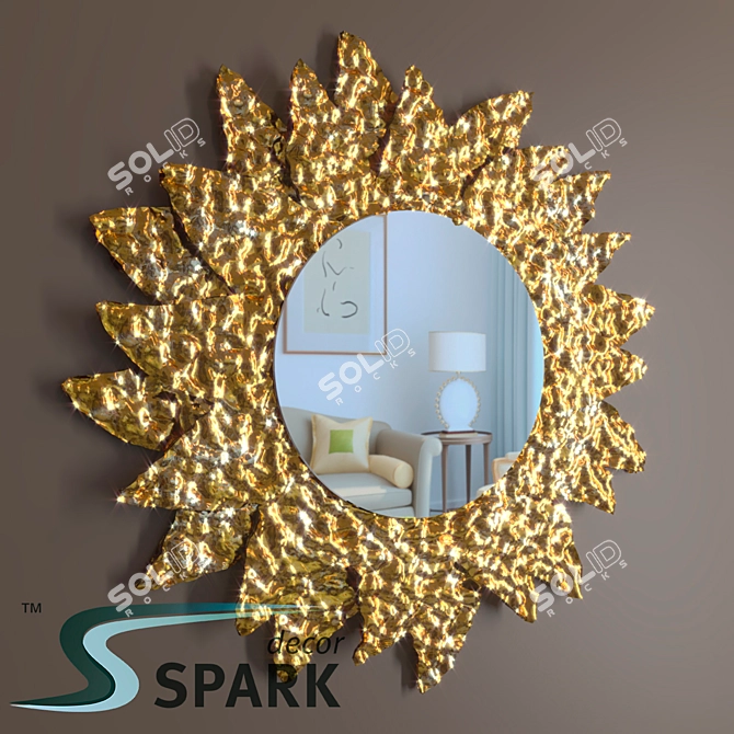 Sunburst Gold Mirror 3D model image 1