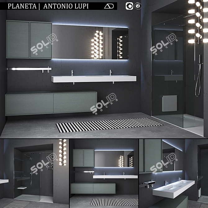 Luxury Bathroom Furniture Set: Planeta by Antonio Lupi 3D model image 1