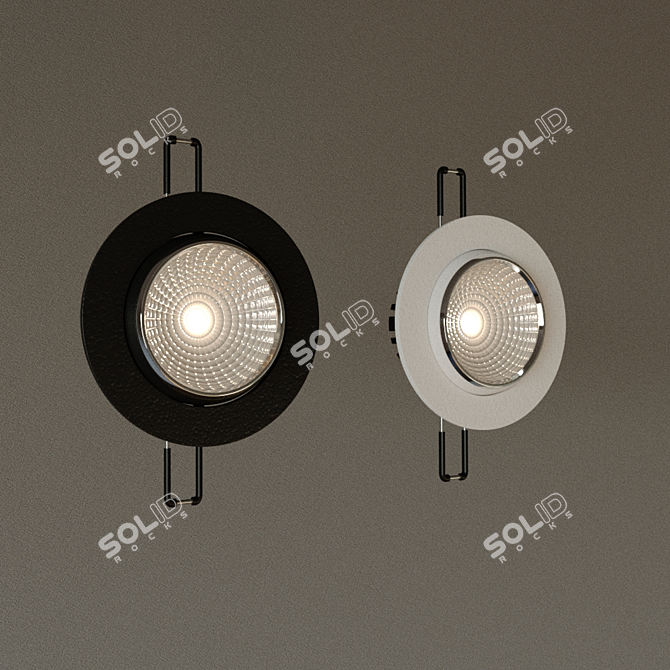 Silver Trim Recessed Luminaire 3D model image 1
