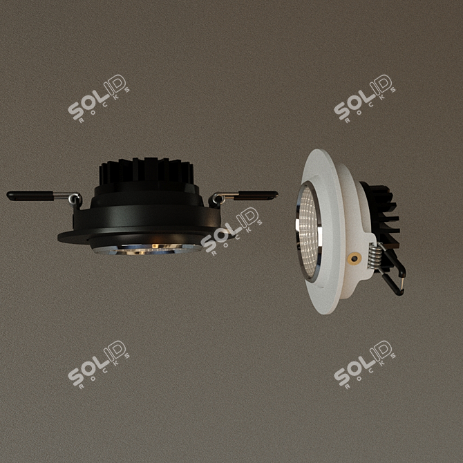 Silver Trim Recessed Luminaire 3D model image 2