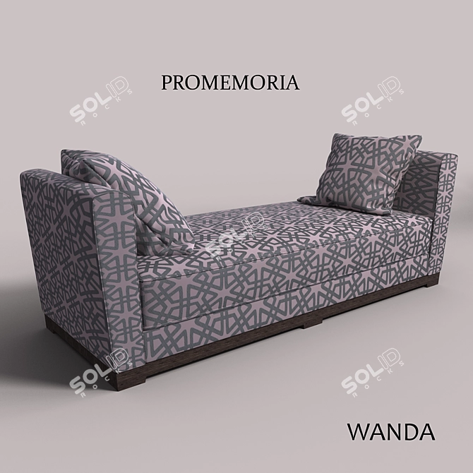 Elegant Zinc Chaise Longue 3D model image 1