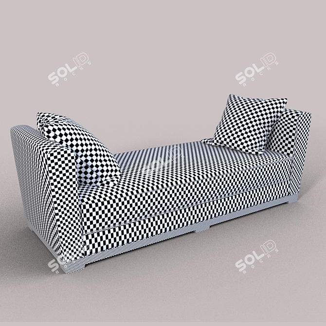 Elegant Zinc Chaise Longue 3D model image 2