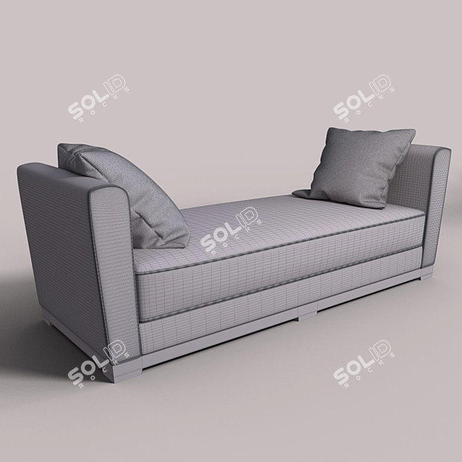 Elegant Zinc Chaise Longue 3D model image 3