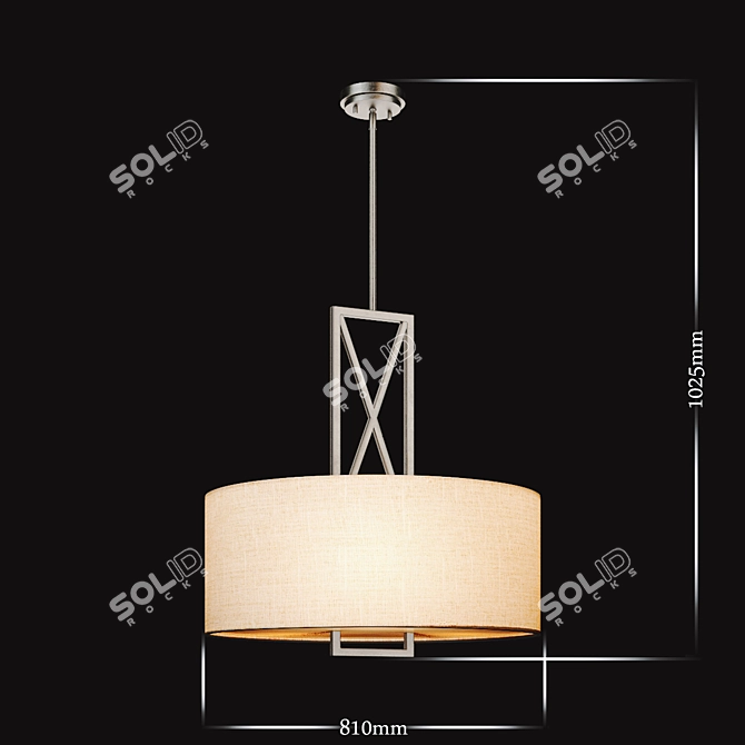 Elegant Bronze Pendant with Adjustable Length 3D model image 2