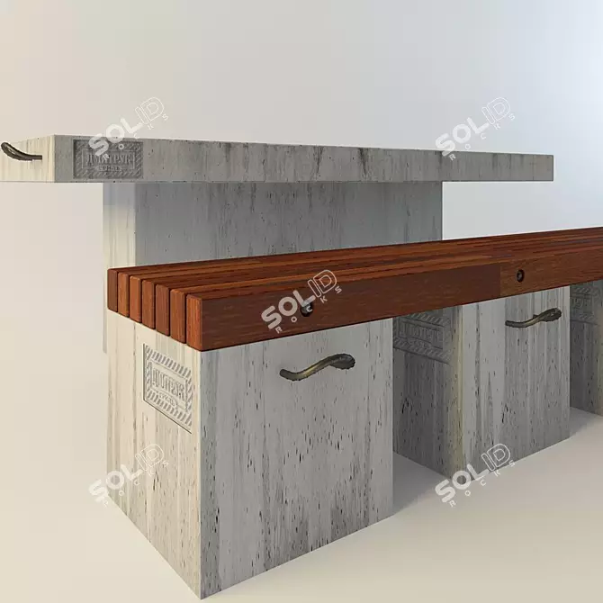 Portable Vandal-Proof BBQ Stool 3D model image 2