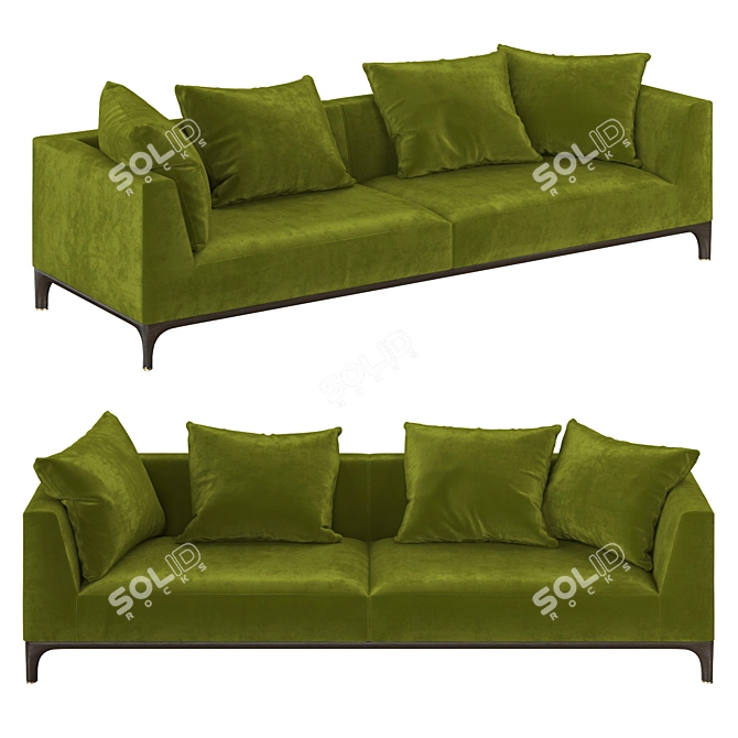 Italian Luxury: Gio Ceccotti Sofa 3D model image 1