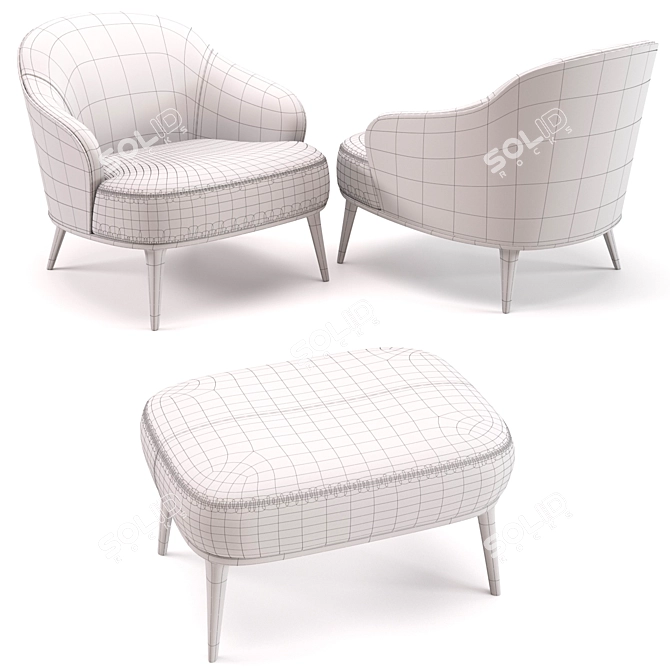 Minotti Leslie Armchair: Modern Elegance 3D model image 2