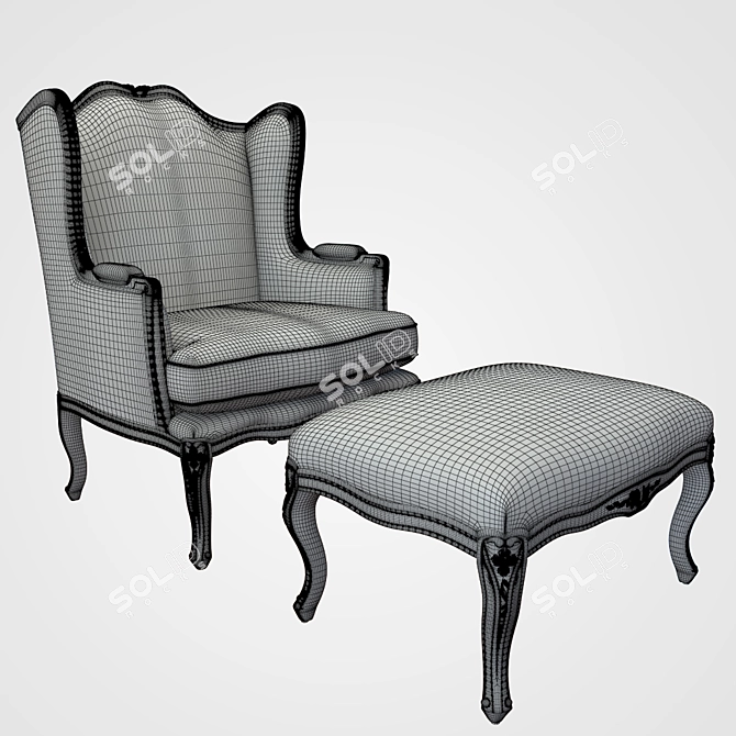 Elegant Enea Armchair by Seven Sedie 3D model image 3