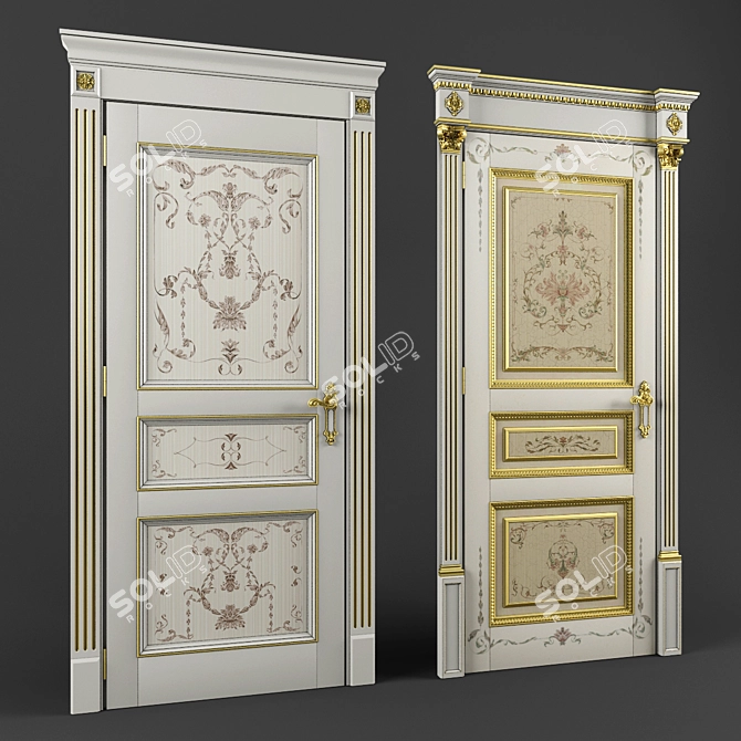Deluxe Eledia Classical Door Suite 3D model image 1