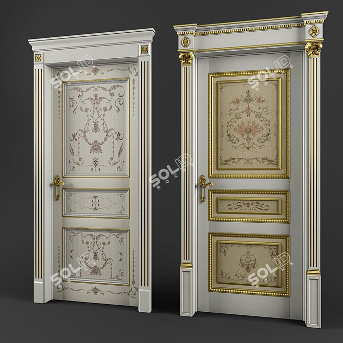 Deluxe Eledia Classical Door Suite 3D model image 2