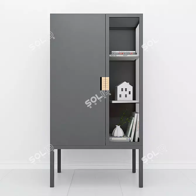 Sleek Frame Wardrobe 3D model image 1